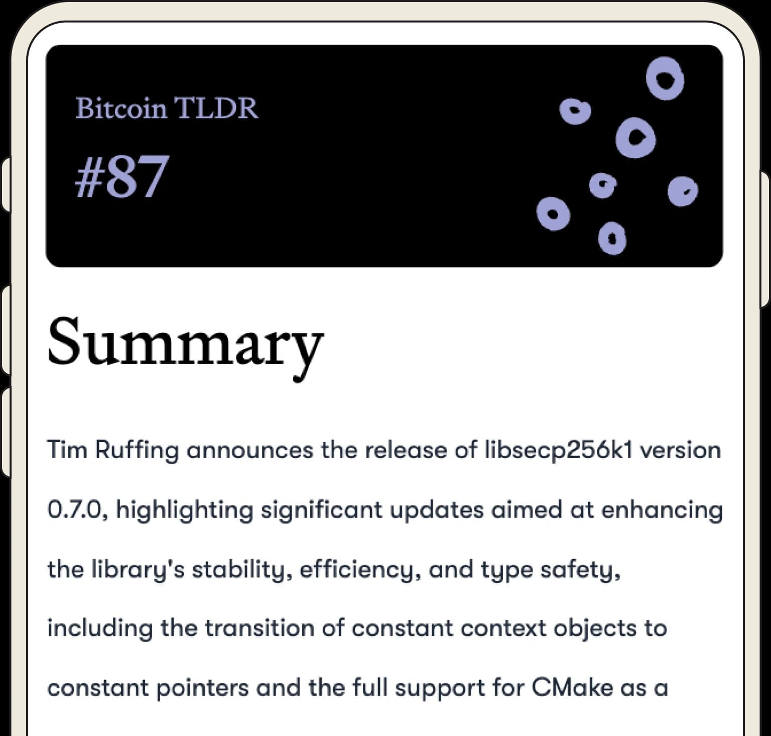 Bitcoin TLDR Newsletter Preview